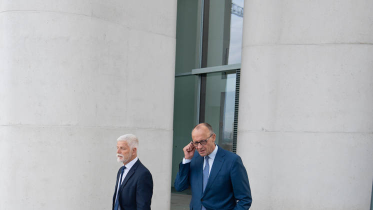 Chancellor Friedrich Merz welcomes Petr Pavel, President of the Czech Republic, to the Federal Chancellery; Czech President at the Federal Chancellery, Berlin, Germany; Berlin, Berlin, Germany; Federal Chancellery