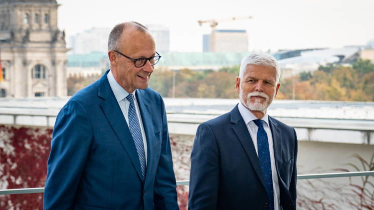 Chancellor Friedrich Merz welcomes Petr Pavel, President of the Czech Republic, to the Federal Chancellery; Czech President at the Federal Chancellery, Berlin, Germany; Berlin, Berlin, Germany; Federal Chancellery