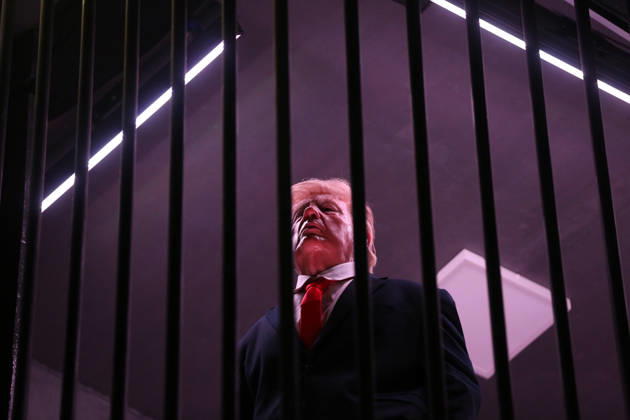 Actor impersonating Trump placed behind symbolic bars in Tehran TEHRAN, IRAN - OCTOBER 21: (RESTRICTIONS: No Access Israel Media Persian Language TV Stations Outside Iran Strictly No Access BBC Persian VOA Persian Manoto TV Iran International TV) An actor impersonating U.S. President Donald Trump stands behind symbolic prison bars set up inside an interactive billboard frame at Tajrish Square in Tehran, Iran. The installation drew significant attention from passersby and caused notable traffic congestion in the area as onlookers gathered to take photos. Fatemeh Bahrami Anadolu Tehran Iran. Editorial use only. Please get in touch for any other usage.  Copyright: x2026xAnadoluxFatemehxBahramix