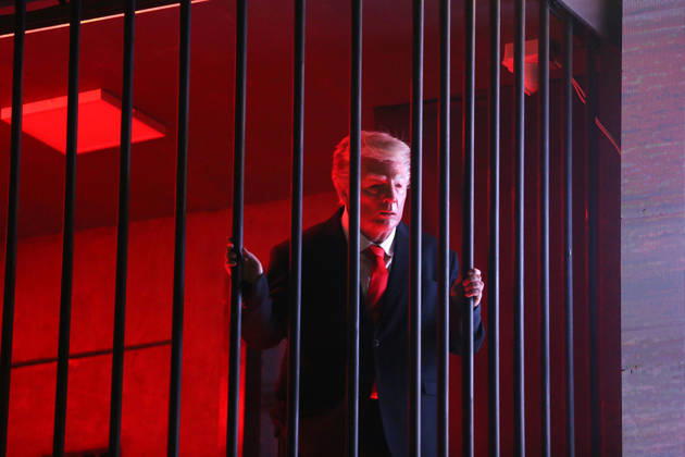 Actor impersonating Trump placed behind symbolic bars in Tehran TEHRAN, IRAN - OCTOBER 21: (RESTRICTIONS: No Access Israel Media Persian Language TV Stations Outside Iran Strictly No Access BBC Persian VOA Persian Manoto TV Iran International TV) An actor impersonating U.S. President Donald Trump stands behind symbolic prison bars set up inside an interactive billboard frame at Tajrish Square in Tehran, Iran. The installation drew significant attention from passersby and caused notable traffic congestion in the area as onlookers gathered to take photos. Fatemeh Bahrami Anadolu Tehran Iran. Editorial use only. Please get in touch for any other usage.  Copyright: x2026xAnadoluxFatemehxBahramix