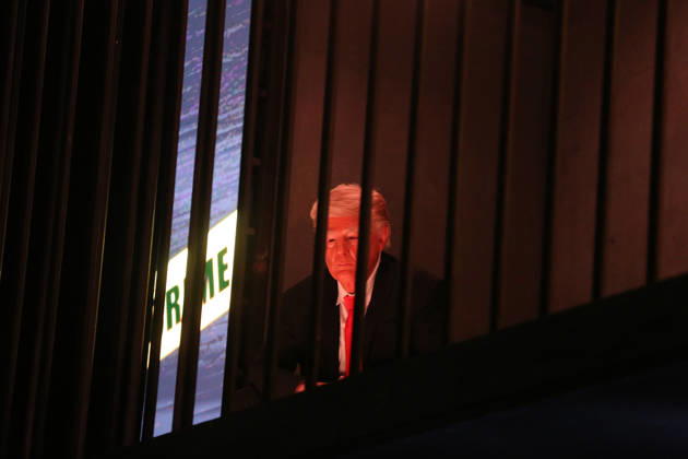 Actor impersonating Trump placed behind symbolic bars in Tehran TEHRAN, IRAN - OCTOBER 21: (RESTRICTIONS: No Access Israel Media Persian Language TV Stations Outside Iran Strictly No Access BBC Persian VOA Persian Manoto TV Iran International TV) An actor impersonating U.S. President Donald Trump stands behind symbolic prison bars set up inside an interactive billboard frame at Tajrish Square in Tehran, Iran. The installation drew significant attention from passersby and caused notable traffic congestion in the area as onlookers gathered to take photos. Fatemeh Bahrami Anadolu Tehran Iran. Editorial use only. Please get in touch for any other usage.  Copyright: x2026xAnadoluxFatemehxBahramix