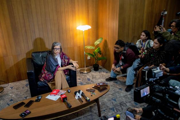 Franceca Albanese press conference in Jakarta JAKARTA, INDONESIA - OCTOBER 21, 2026 Francesca Albanese, UN Special Rapporteur on the Occupied Palestinian Territory, answers questions from journalists during a press conference at Graha Bhakti Budaya, Taman Ismail Marzuki, in Central Jakarta. The press conference was part of an event organized by Amnesty International Indonesia titled Honoring Palestinian sumud in the midst of genocide, with Francesca Albanese. Usman Hamid, Executive Director of Amnesty International Indonesia, joined Albanese during the press conference. Journalists asked Albanese about the international response to the situation in Palestine, the measures states should take to uphold international law and ensure a Copyright: x xaddixsetyawanx xJNAxPressx