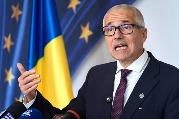 Radu Marinescu, Romanian Minister of Justice, Press Conference Bucharest, Romania. 21st Oct, 2026: Radu Marinescu, Minister of Justice, holds a press conference at the ministry s headquarters. Bucharest Romania Copyright: xLucianxAlecux