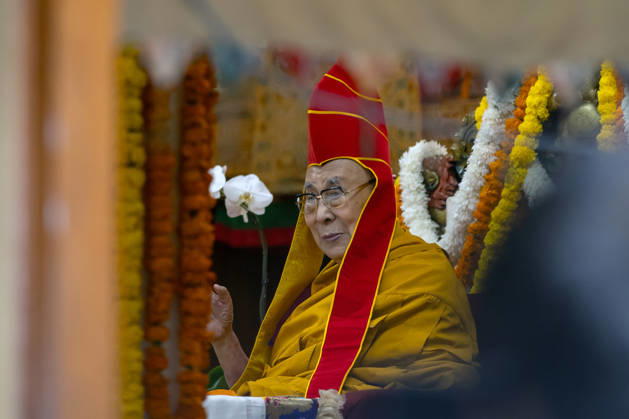 October 21, 2026, Dharamshala, Himachal Pradesh, India: Tibetan Spiritual leader the Dalai Lama wearing ceremonial red hat during a Long Life Prayer offered to him by TIPA, Norbulingka Institute and Nepal Tibetan Lhamo Association at Tsuglakhang Temple, Mcleodganj, Dharamshala on Wednesday. Dharamshala India  - ZUMAb235 20261021_zip_b235_021 Copyright: xShaileshxBhatnagarx