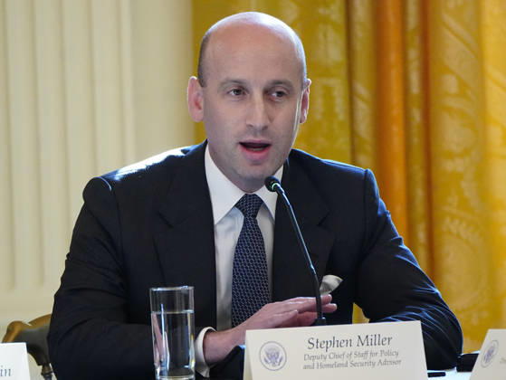 Deputy Chief of Staff Stephen Miller ?speaks during a roundtable discussion on cybercrime in the East Room of the White House in Washington, DC on Wednesday, October 21, 2026. The discussion focuses on combatting foreign-based organized crime targeting Americans online and federal seizures of fraudulent crypto and scam websites. WAP20261021916 BONNIExCASH