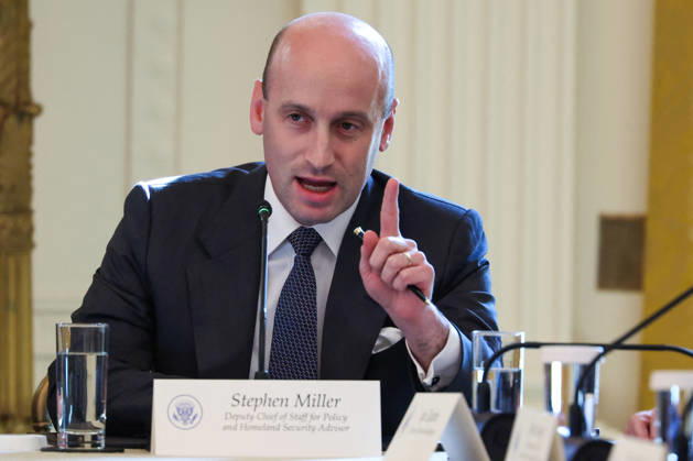 DC: President Trump Hosts Roundtable on Cybercrime at White House Stephen Miller, White House Deputy Chief of Staff for Policy, speaks during a roundtable discussion on cybercrime in the East Room of the White House on October 21, 2026 in Washington, D.C. The administration is fighting back against foreign-based organized criminal organizations that exploit Americans in cyberspace and their scam centers and fraud schemes. (Photo by Samuel Corum Pool ABACAPRESS.COM) Washington DC United States  Copyright: xPool ABACAx