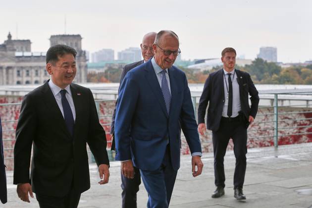 Berlin, Germany, October 21, 2026; Federal Chancellery: Reception for Mongolian President Ukhnaa Khurelsukh and Federal Chancellor Friedrich Merz (CDU) Copyright: xdtsxNachrichtenagenturx dts_140176