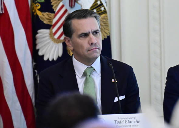 DC: Trump Roundtable on Cybercrime Against Seniors United States Attorney General Todd Blanche listens as US President Donald J Trump makes remarks as he hosts a Roundtable on Protecting American Families and Seniors from Cybercrime, in the East Room of the White House in Washington, DC, USA, on Wednesday, October 21, 2026. Credit: CNP AdMedia EDITORIAL USE ONLY  Copyright: xx AdMediax admphotosthree021204