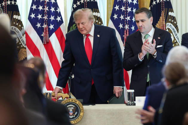 DC: Trump Roundtable on Cybercrime Against Seniors United States President Donald Trump and US Attorney General Todd Blanche, arrive for a roundtable discussion on cybercrime in the East Room of the White House on October 21, 2026 in Washington, D.C. The administration is fighting back against foreign-based organized criminal organizations that exploit Americans in cyberspace and their scam centers and fraud schemes. Credit: CNP AdMedia EDITORIAL USE ONLY  Copyright: xx AdMediax admphotosthree021224