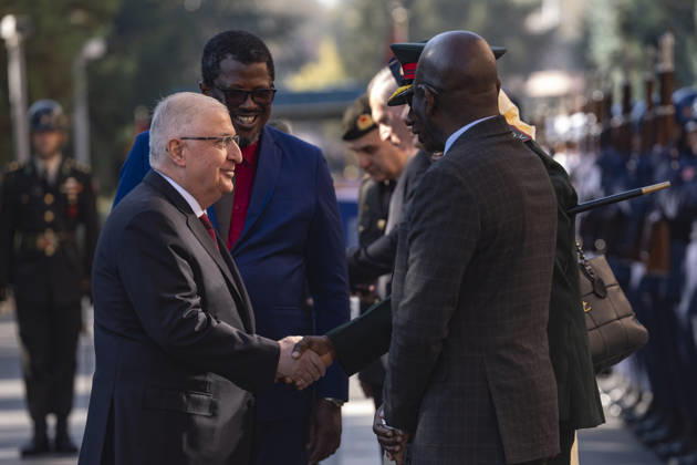 Yasar Guler - Baboucarr Ousmaila Joof meeting in Ankara ANKARA, TURKIYE - OCTOBER 22: Turkish National Defense Minister Yasar Guler welcomes Minister of Defense of the Republic of The Gambia Baboucarr Ousmaila Joof with an official military ceremony at the Ministry of National Defense in Ankara, Turkiye on Thursday, October 22, 2026. Osmancan Gurdogan Anadolu Ankara Turkey. Editorial use only. Please get in touch for any other usage.  Copyright: x2026xAnadoluxOsmancanxGurdoganx