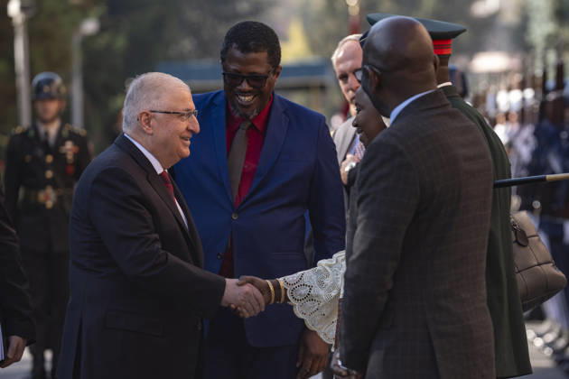 Yasar Guler - Baboucarr Ousmaila Joof meeting in Ankara ANKARA, TURKIYE - OCTOBER 22: Turkish National Defense Minister Yasar Guler welcomes Minister of Defense of the Republic of The Gambia Baboucarr Ousmaila Joof with an official military ceremony at the Ministry of National Defense in Ankara, Turkiye on Thursday, October 22, 2026. Osmancan Gurdogan Anadolu Ankara Turkey. Editorial use only. Please get in touch for any other usage.  Copyright: x2026xAnadoluxOsmancanxGurdoganx