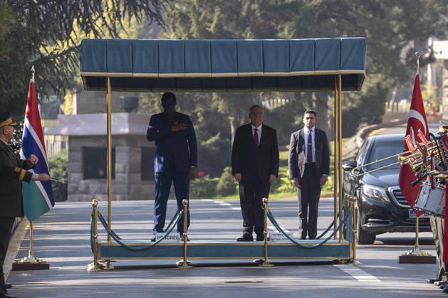Yasar Guler - Baboucarr Ousmaila Joof meeting in Ankara ANKARA, TURKIYE - OCTOBER 22: Turkish National Defense Minister Yasar Guler welcomes Minister of Defense of the Republic of The Gambia Baboucarr Ousmaila Joof with an official military ceremony at the Ministry of National Defense in Ankara, Turkiye on Thursday, October 22, 2026. Osmancan Gurdogan Anadolu Ankara Turkey. Editorial use only. Please get in touch for any other usage.  Copyright: x2026xAnadoluxOsmancanxGurdoganx