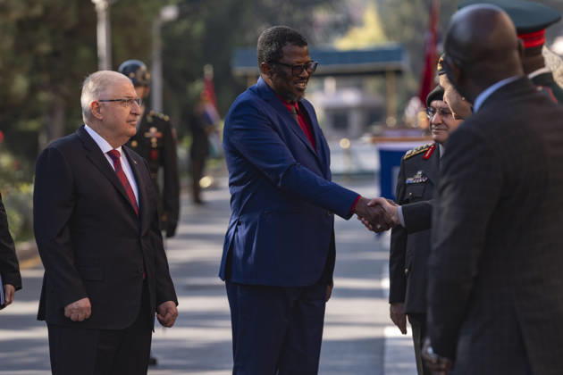 Yasar Guler - Baboucarr Ousmaila Joof meeting in Ankara ANKARA, TURKIYE - OCTOBER 22: Turkish National Defense Minister Yasar Guler welcomes Minister of Defense of the Republic of The Gambia Baboucarr Ousmaila Joof with an official military ceremony at the Ministry of National Defense in Ankara, Turkiye on Thursday, October 22, 2026. Osmancan Gurdogan Anadolu Ankara Turkey. Editorial use only. Please get in touch for any other usage.  Copyright: x2026xAnadoluxOsmancanxGurdoganx