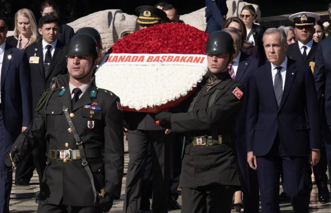 October 22, 2026, Ankara, Turkey: Prime Minister Mark Carney participates in a ceremony at the AnÄÂ±tkabir, the Mausoleum of Mustafa Kemal Ataturk in Ankara, Turkey, Thursday, Oct. 22, 2026. Ankara Turkey  - ZUMAc35_ 20261022_zaf_c35_020 Copyright: xAdrianxWyldx