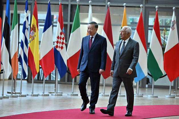 Vietnamese President To Lam - European Council President Costa meeting in Brussels BRUSSELS, BELGIUM - OCTOBER 22: Vietnamese President To Lam (L) meets with European Council President Antonio Costa (R) in Brussels, Belgium, on October 22, 2026. Dursun Aydemir Anadolu Brussels Belgium. Editorial use only. Please get in touch for any other usage.  Copyright: x2026xAnadoluxDursunxAydemirx