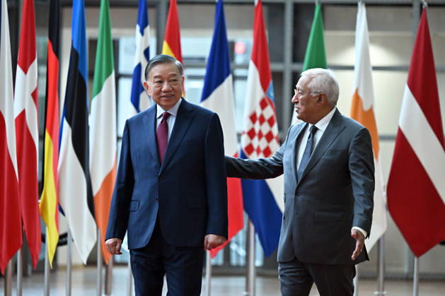 Vietnamese President To Lam - European Council President Costa meeting in Brussels BRUSSELS, BELGIUM - OCTOBER 22: Vietnamese President To Lam (L) meets with European Council President Antonio Costa (R) in Brussels, Belgium, on October 22, 2026. Dursun Aydemir Anadolu Brussels Belgium. Editorial use only. Please get in touch for any other usage.  Copyright: x2026xAnadoluxDursunxAydemirx