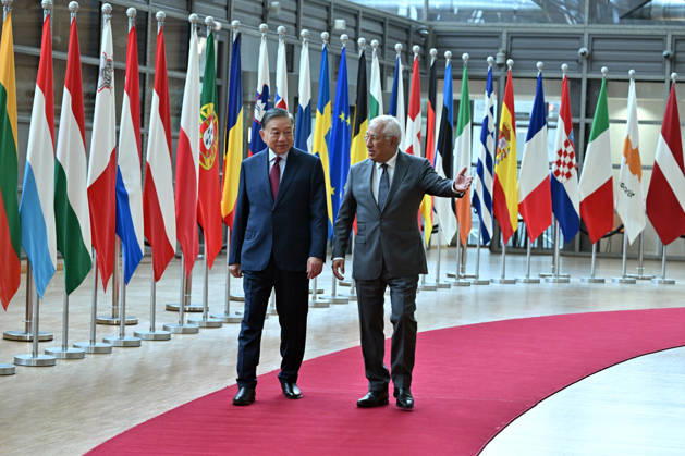 Vietnamese President To Lam - European Council President Costa meeting in Brussels BRUSSELS, BELGIUM - OCTOBER 22: Vietnamese President To Lam (L) meets with European Council President Antonio Costa (R) in Brussels, Belgium, on October 22, 2026. Dursun Aydemir Anadolu Brussels Belgium. Editorial use only. Please get in touch for any other usage.  Copyright: x2026xAnadoluxDursunxAydemirx