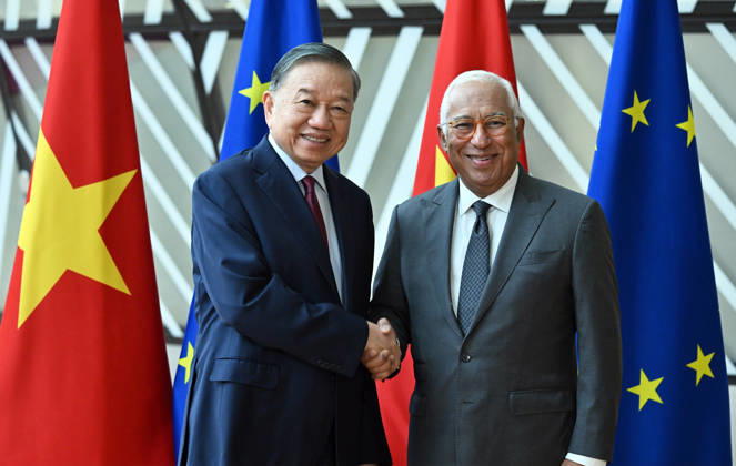 Vietnamese President To Lam - European Council President Costa meeting in Brussels BRUSSELS, BELGIUM - OCTOBER 22: Vietnamese President To Lam (L) meets with European Council President Antonio Costa (R) in Brussels, Belgium, on October 22, 2026. Dursun Aydemir Anadolu Brussels Belgium. Editorial use only. Please get in touch for any other usage.  Copyright: x2026xAnadoluxDursunxAydemirx