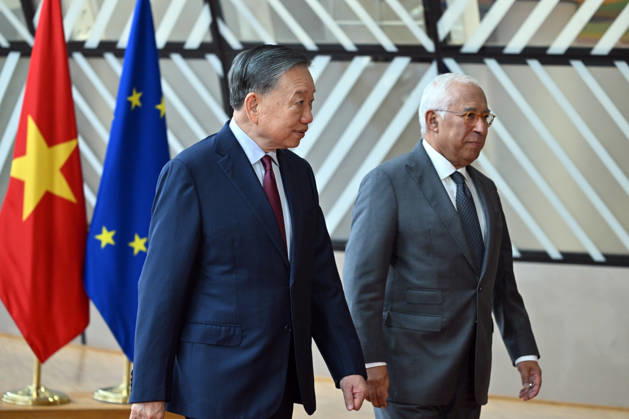 Vietnamese President To Lam - European Council President Costa meeting in Brussels BRUSSELS, BELGIUM - OCTOBER 22: Vietnamese President To Lam (L) meets with European Council President Antonio Costa (R) in Brussels, Belgium, on October 22, 2026. Dursun Aydemir Anadolu Brussels Belgium. Editorial use only. Please get in touch for any other usage.  Copyright: x2026xAnadoluxDursunxAydemirx