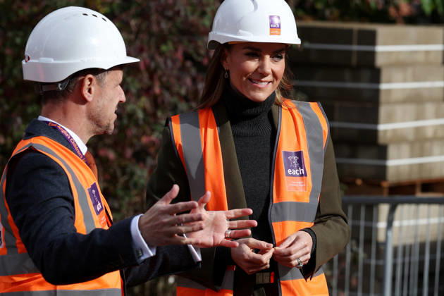 Britain s Kate, Princess of Wales visits Ipswich Britain s Kate, Princess of Wales, views construction work with East Anglia s Children s Hospices (EACH) chief executive Kevin Clements at The Treehouse children s hospice during a visit to learn about the care and support provided by the organisation, in Ipswich, Britain, October 22, 2026., Credit:Avalon.red PA ROTA - B68 Avalon UNITED KINGDOM, Ipswich  Copyright: xAvalon.redx xPAxROTAx-xB68x xAvalonx 1145643373