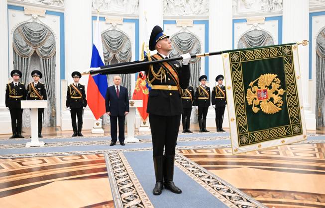 Russia Putin Federal Customs Service 9270443 22.10.2026 Russian President Vladimir Putin attends a ceremony to present a banner to the Federal Customs Service at the Kremlin in Moscow, Russia. Pelagiya Tikhonova Sputnik Moscow Russia  Copyright: xPelagiyaxTikhonovax