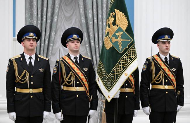 Russia Putin Federal Customs Service 9270468 22.10.2026 Participants attend a ceremony to present a banner to the Federal Customs Service at the Kremlin in Moscow, Russia. Pelagiya Tikhonova Sputnik Moscow Russia  Copyright: xPelagiyaxTikhonovax