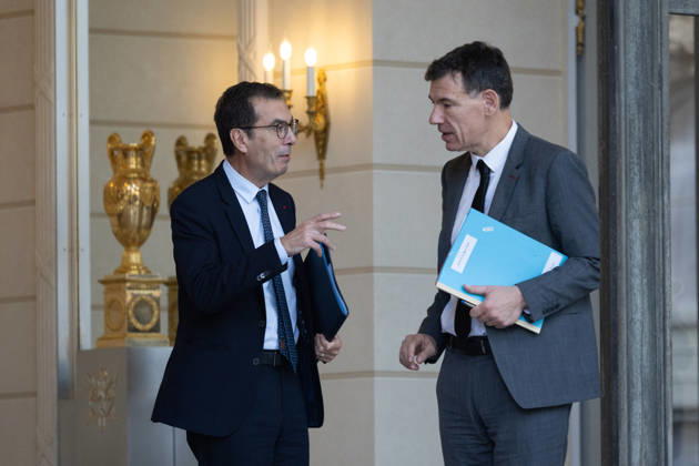 Weekly Cabinet Meeting - Paris Labour Minister Jean-Pierre Farandou, Higher Education, Research and Space Minister Philippe Baptisteleave after the weekly cabinet meeting at the Elysee Palace in Paris on October 22, 2026 Photo by Raphael Lafargue ABACAPRESS.COM Paris France  Copyright: xLafarguexRaphael ABACAx