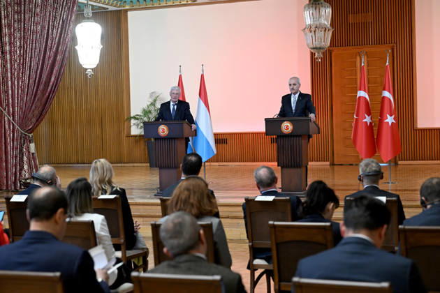 Turkish Parliament Speaker Numan Kurtulmus meets Luxembourg counterpart Claude Wiseler in Ankara ANKARA, TURKIYE - OCTOBER 22: Speaker of the Turkish Grand National Assembly (TBMM) Numan Kurtulmus (R) and President of Luxembourg s Chamber of Deputies Claude Wiseler (L) hold a joint press conference at the Turkish parliament s ceremonial hall following their meeting in Ankara, Turkiye, on October 22, 2026. Rasit Aydogan Anadolu Ankara Turkey. Editorial use only. Please get in touch for any other usage.  Copyright: x2026xAnadoluxRasitxAydoganx