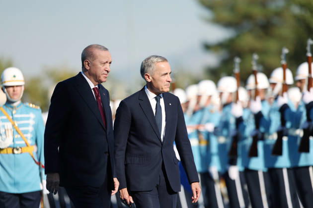 Turkish President Erdogan welcomes Canadian Prime Minister Carney ANKARA, TURKIYE - OCTOBER 22: (----EDITORIAL USE ONLY - MANDATORY CREDIT - TURKISH PRESIDENCY MURAT KULA HANDOUT - NO MARKETING NO ADVERTISING CAMPAIGNS - DISTRIBUTED AS A SERVICE TO CLIENTS----) Turkish President Recep Tayyip Erdogan welcomes Canadian Prime Minister Mark Carney with an official ceremony at the Presidential Complex during his official visit to Turkiye, in Ankara, Turkiye on October 22, 2026. TUR Presidency Murat Kula Anadolu Ankara Turkey. Editorial use only. Please get in touch for any other usage.  Copyright: x2026xAnadoluxTURxPresidencyx xMuratxKulax