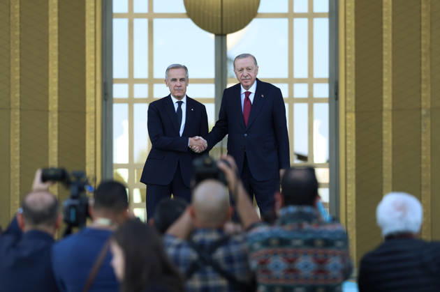 Turkish President Erdogan welcomes Canadian Prime Minister Carney ANKARA, TURKIYE - OCTOBER 22: (----EDITORIAL USE ONLY - MANDATORY CREDIT - TURKISH PRESIDENCY MURAT KULA HANDOUT - NO MARKETING NO ADVERTISING CAMPAIGNS - DISTRIBUTED AS A SERVICE TO CLIENTS----) Turkish President Recep Tayyip Erdogan welcomes Canadian Prime Minister Mark Carney with an official ceremony at the Presidential Complex during his official visit to Turkiye, in Ankara, Turkiye on October 22, 2026. TUR Presidency Murat Kula Anadolu Ankara Turkey. Editorial use only. Please get in touch for any other usage.  Copyright: x2026xAnadoluxTURxPresidencyx xMuratxKulax