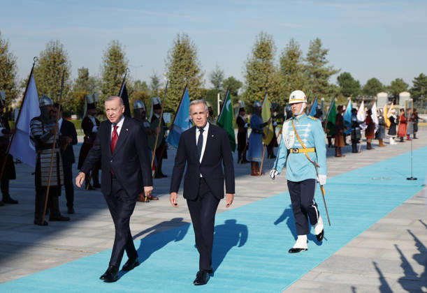 Recep Tayyip Erdogan - Mark Carney meeting in Ankara ANKARA, TURKIYE - OCTOBER 22: (----EDITORIAL USE ONLY - MANDATORY CREDIT - TURKISH PRESIDENCY MURAT CETINMUHURDAR HANDOUT - NO MARKETING NO ADVERTISING CAMPAIGNS - DISTRIBUTED AS A SERVICE TO CLIENTS----) Turkish President Recep Tayyip Erdogan receives Canadian Prime Minister Mark Carney with an official ceremony in Ankara, Turkiye on October 22, 2026. TUR Presidency Murat Cetinmuhurdar Anadolu Ankara Turkey. Editorial use only. Please get in touch for any other usage.  Copyright: x2026xAnadoluxTURxPresidency xMuratxCetinmuhurdarx