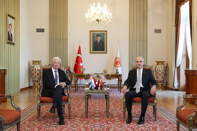Speaker of the Turkish Parliament Numan Kurtulmus meets Luxembourg Counterpart Claude Wiseler in Ankara ANKARA, TURKIYE - OCTOBER 22: (----EDITORIAL USE ONLY - MANDATORY CREDIT - TURKISH GRAND NATIONAL ASSEMBLY HANDOUT - NO MARKETING NO ADVERTISING CAMPAIGNS - DISTRIBUTED AS A SERVICE TO CLIENTS----) Speaker of the Grand National Assembly of Turkiye Numan Kurtulmus meets with Claude Wiseler, President of the Chamber of Deputies of Luxembourg, at the Turkish Grand National Assembly in Ankara, Turkiye on October 22, 2026. Turkish Grand National Assembly Anadolu Ankara Turkey. Editorial use only. Please get in touch for any other usage.  Copyright: x2026xAnadoluxTurkishxGrandxNationalxAssemblyx