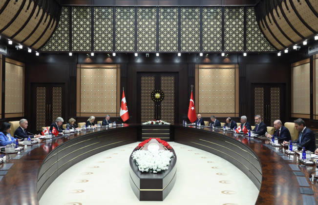 Turkish President Recep Tayyip Erdogan ANKARA, TURKIYE - OCTOBER 22: (----EDITORIAL USE ONLY - MANDATORY CREDIT - TURKISH PRESIDENCY MURAT KULA HANDOUT - NO MARKETING NO ADVERTISING CAMPAIGNS - DISTRIBUTED AS A SERVICE TO CLIENTS----) Turkish President Recep Tayyip Erdogan meets with Canadian Prime Minister Mark Carney with at the Presidential Complex in Ankara, Turkiye on October 22, 2026. TUR Presidency Murat Kula Anadolu Ankara Turkey. Editorial use only. Please get in touch for any other usage.  Copyright: x2026xAnadoluxTURxPresidencyx xMuratxKulax