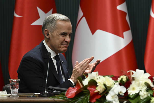 Erdogan and Carney hold joint press conference in Ankara ANKARA, TURKIYE - OCTOBER 22: Turkish President Recep Tayyip Erdogan (not seen) and Canadian Prime Minister Mark Carney hold a joint press conference following their meeting in Ankara, Turkiye on October 22, 2026. Dogukan Keskinkilic Anadolu Ankara Turkey. Editorial use only. Please get in touch for any other usage.  Copyright: x2026xAnadoluxDogukanxKeskinkilicx