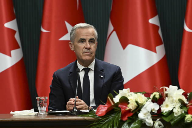 Erdogan and Carney hold joint press conference in Ankara ANKARA, TURKIYE - OCTOBER 22: Turkish President Recep Tayyip Erdogan (not seen) and Canadian Prime Minister Mark Carney hold a joint press conference following their meeting in Ankara, Turkiye on October 22, 2026. Dogukan Keskinkilic Anadolu Ankara Turkey. Editorial use only. Please get in touch for any other usage.  Copyright: x2026xAnadoluxDogukanxKeskinkilicx