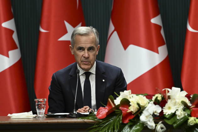 Erdogan and Carney hold joint press conference in Ankara ANKARA, TURKIYE - OCTOBER 22: Turkish President Recep Tayyip Erdogan (not seen) and Canadian Prime Minister Mark Carney hold a joint press conference following their meeting in Ankara, Turkiye on October 22, 2026. Dogukan Keskinkilic Anadolu Ankara Turkey. Editorial use only. Please get in touch for any other usage.  Copyright: x2026xAnadoluxDogukanxKeskinkilicx