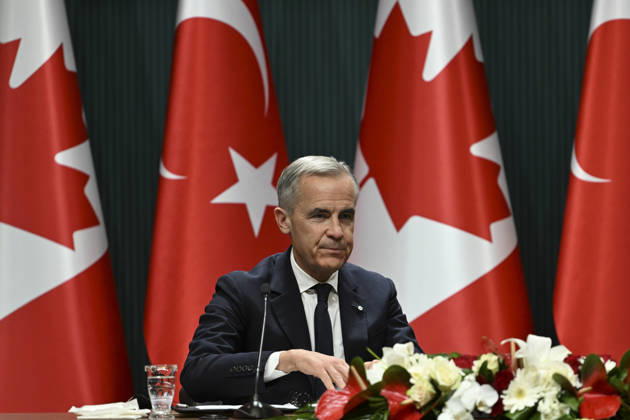 Erdogan and Carney hold joint press conference in Ankara ANKARA, TURKIYE - OCTOBER 22: Turkish President Recep Tayyip Erdogan (not seen) and Canadian Prime Minister Mark Carney hold a joint press conference following their meeting in Ankara, Turkiye on October 22, 2026. Dogukan Keskinkilic Anadolu Ankara Turkey. Editorial use only. Please get in touch for any other usage.  Copyright: x2026xAnadoluxDogukanxKeskinkilicx