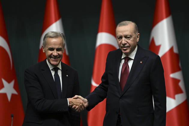 Erdogan and Carney hold joint press conference in Ankara ANKARA, TURKIYE - OCTOBER 22: Turkish President Recep Tayyip Erdogan (R) and Canadian Prime Minister Mark Carney (L) hold a joint press conference following their meeting in Ankara, Turkiye on October 22, 2026. Dogukan Keskinkilic Anadolu Ankara Turkey. Editorial use only. Please get in touch for any other usage.  Copyright: x2026xAnadoluxDogukanxKeskinkilicx
