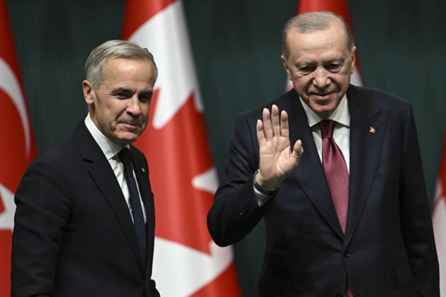 Erdogan and Carney hold joint press conference in Ankara ANKARA, TURKIYE - OCTOBER 22: Turkish President Recep Tayyip Erdogan (R) and Canadian Prime Minister Mark Carney (L) hold a joint press conference following their meeting in Ankara, Turkiye on October 22, 2026. Dogukan Keskinkilic Anadolu Ankara Turkey. Editorial use only. Please get in touch for any other usage.  Copyright: x2026xAnadoluxDogukanxKeskinkilicx
