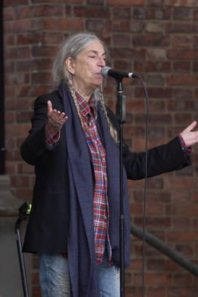 October 22, 2026, Oviedo, Asturias, Spain: Patti Smith attended a tribute in her honour where more than 3,000 people sang along to People Have the Power at Fabrica de Armas de La Vega on October 22, 2026 in Oviedo, Spain Oviedo Spain - ZUMAg15_ 20261022_zaf_g15_053 Copyright: xJackxAbuinx