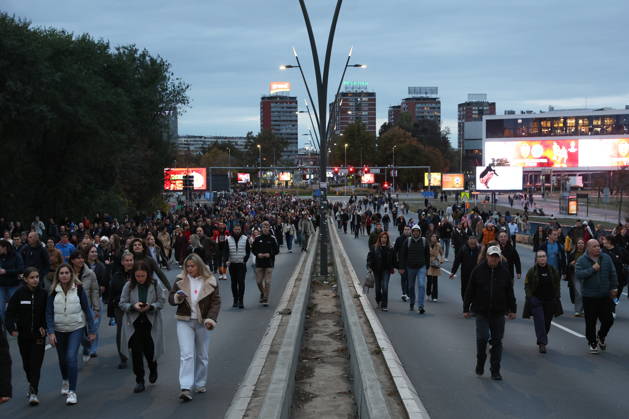 SERBIA, BELGRADE - OCTOBER 22, 2026: Members of the Student List take to the streets of Belgrade ahead of the 2026 Serbian parliamentary election scheduled for October 25 Belgrade Serbia  - ZUMAt113 20261022_zaa_t113_731 Copyright: xAlexanderxRyuminx