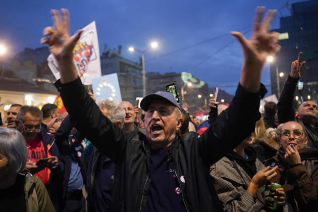 October 22, 2026, Belgrade, Central Serbia, Serbia: 20261022, Belgrade, Serbia - Supporters and members of the student protest movement ( Student List - Students Are Winning ) gather at Slavija Square for a massive final pre-election rally ahead of the upcoming parliamentary elections. Walkers and student columns from multiple cities across Serbia converged on the capital after days of marching, rallying under the slogan Victory Calls to mobilize voters before the electoral silence begins. Belgrade Serbia - ZUMAd223 20261022_zip_d223_021 Copyright: xMarkoxDimicx