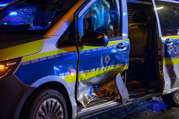 Patrol Car and VW Golf Collide; Two People Suffered Minor Injuries O