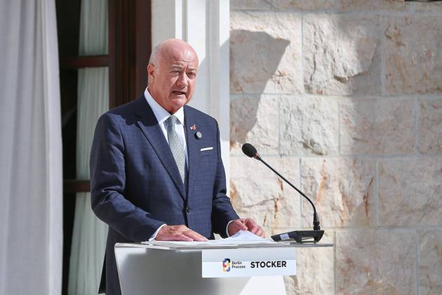 Sveti Stefan, Montenegro, October 22, 2026—The Chancellor’s trip abroad for the Berlin Process Summit; press conference with Austrian Chancellor Christian Stocker Copyright: xdtsxNachrichtenagenturx dts_140301