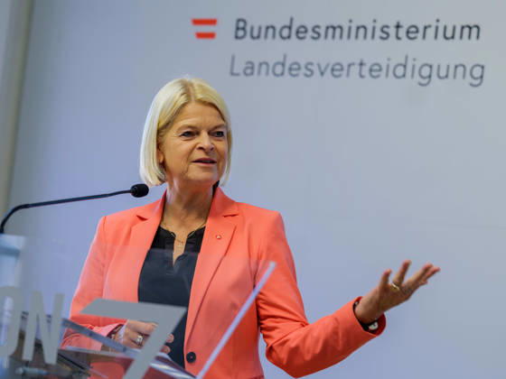 October 23, 2026: Press Conference on the BMLV Youth Monitor 2026—Federal Minister of Defense Klaudia Tanner (ÖVP) on October 23, 2026, at the press conference titled What Do Young People Think About the Austrian Armed Forces? held at the Rossauer Barracks in Vienna, Vienna, Austria