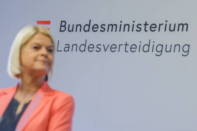October 23, 2026: Press Conference on the BMLV Youth Monitor 2026—Federal Minister of Defense Klaudia Tanner (ÖVP) on October 23, 2026, at the press conference titled What Do Young People Think About the Austrian Armed Forces? held at the Rossauer Barracks in Vienna, Vienna, Austria
