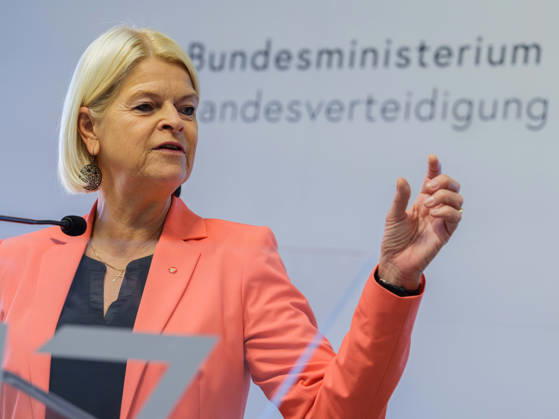 October 23, 2026: Press Conference on the BMLV Youth Monitor 2026—Federal Minister of Defense Klaudia Tanner (ÖVP) on October 23, 2026, at the press conference titled What Do Young People Think About the Austrian Armed Forces? held at the Rossauer Barracks in Vienna, Vienna, Austria