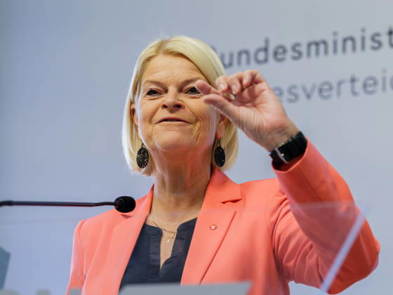 October 23, 2026: Press Conference on the BMLV Youth Monitor 2026—Federal Minister of Defense Klaudia Tanner (ÖVP) on October 23, 2026, at the press conference titled What Do Young People Think About the Austrian Armed Forces? held at the Rossauer Barracks in Vienna, Vienna, Austria