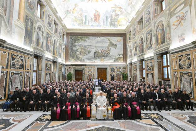 ITALY - REL - POPE LEO XIV RECEIVES IN PRIVATE AUDIENCE THE PARTICIPANTS IN THE INTERNATIONAL CONGRESS SPONSORED BY THE PONTIFICAL GREGORIAN UNIVERSITY October 23, 2026 Italy, Rome, Vatican October 23, 2026 Pope Leo XIV receives in a private audience the participants in the International Congress sponsored by the Pontifical Gregorian University EDITORIAL USE ONLY - NO BOOKS Copyright: xVATICANxMEDIA CPPx