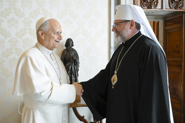 ITALY - REL - POPE LEO XIV RECEIVES IN PRIVATE AUDIENCE HIS BEATITUDE SVIATOSLAV SHEVCHUK, MAJOR ARCHBISHOP OF KYIV- HALYC October 23, 2026 Italy, Rome, Vatican October 23, 2026 October 23, 2026 Pope Leo XIV receives in audience His Beatitude Sviatoslav Shevchuk, Major Archbishop of Kyiv-Halyc EDITORIAL USE ONLY - NO BOOKS Copyright: xVATICANxMEDIA CPPx